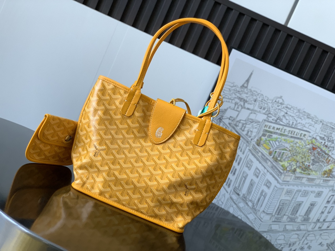 Anjou Mini Reversible Tote Bag In Yellow